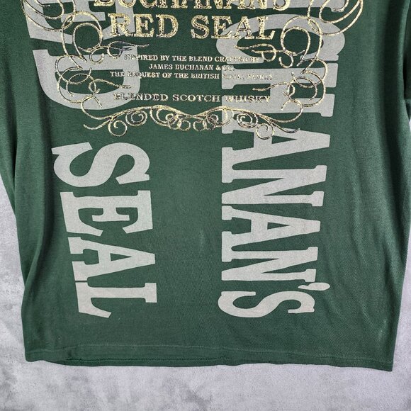 Men's Green & Gold Buchanan's Red Seal T-Shirt Short Sleeve Crew Neck Size XL - Picture 3 of 11